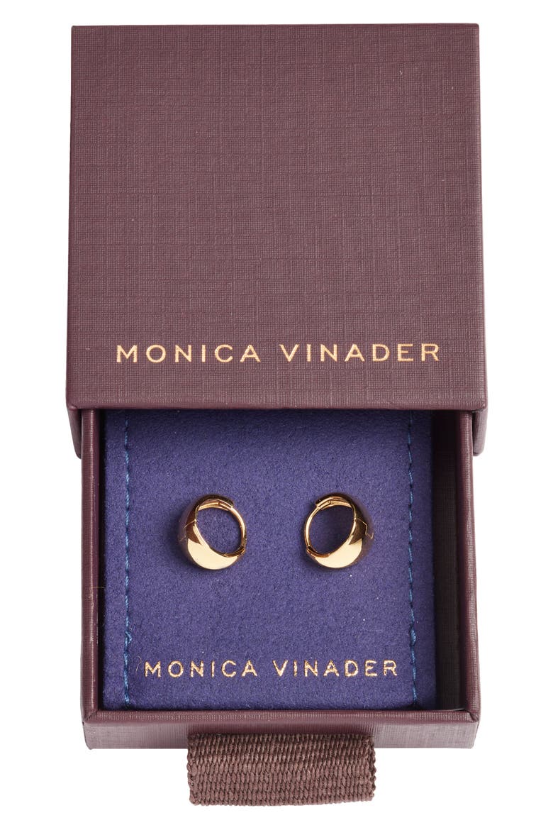 Tapered Huggie Hoop Earrings, Main, color, 18CT GOLD VERMEIL