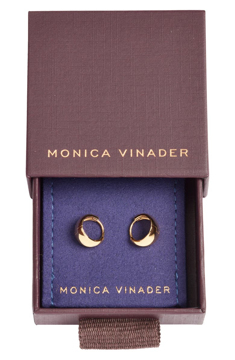 Monica Vinader Tapered Huggie Hoop Earrings, Main, color, 18Ct Gold Vermeil