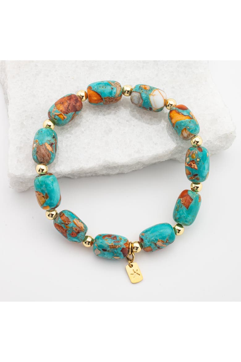 Sierra Bloom Turquoise Emperor Stone Beaded Bracelet, Main, color, Turquoise