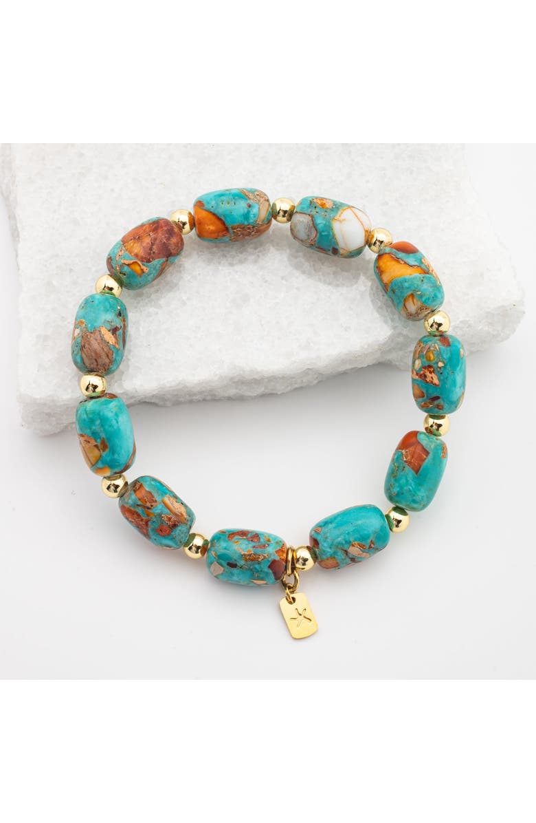 Starfish Project Sierra Bloom Turquoise Emperor Stone Beaded Bracelet, Main, color, Turquoise