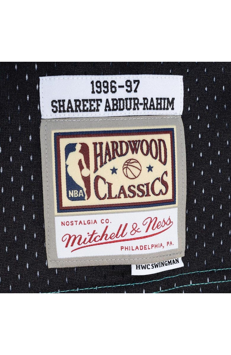 Mitchell & Ness Men's Mitchell & Ness Shareef Abdur-Rahim Turquoise/Black Vancouver Grizzlies Hardwood Classics 1996/97 Split Swingman Jersey, Alternate, color, 