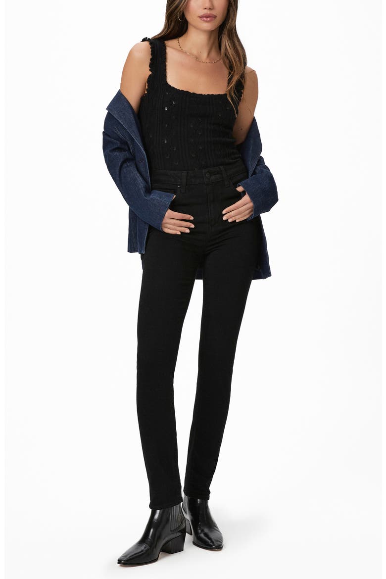 Gemma High Waist Stovepipe Skinny Jeans, Alternate, color, BLK SHADOW