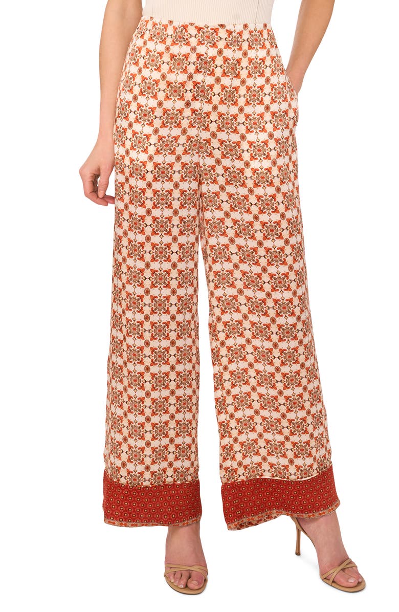 Ted Baker Mixed Print Wide Leg Pull-On Pants, Main, color, 