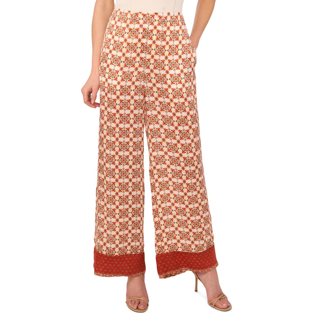 Ted Baker Mixed Print Wide Leg Pull-on Pants In Neutral