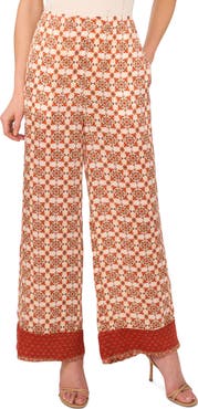 Ted Baker Mixed Print Wide Leg Pull-On Pants