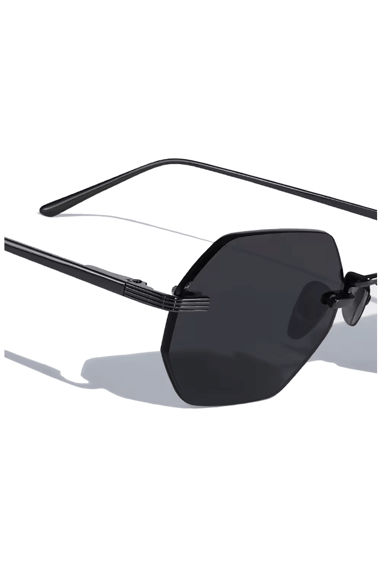 Vonne 51mm Rimless Sunglasses, Alternate, color, Black