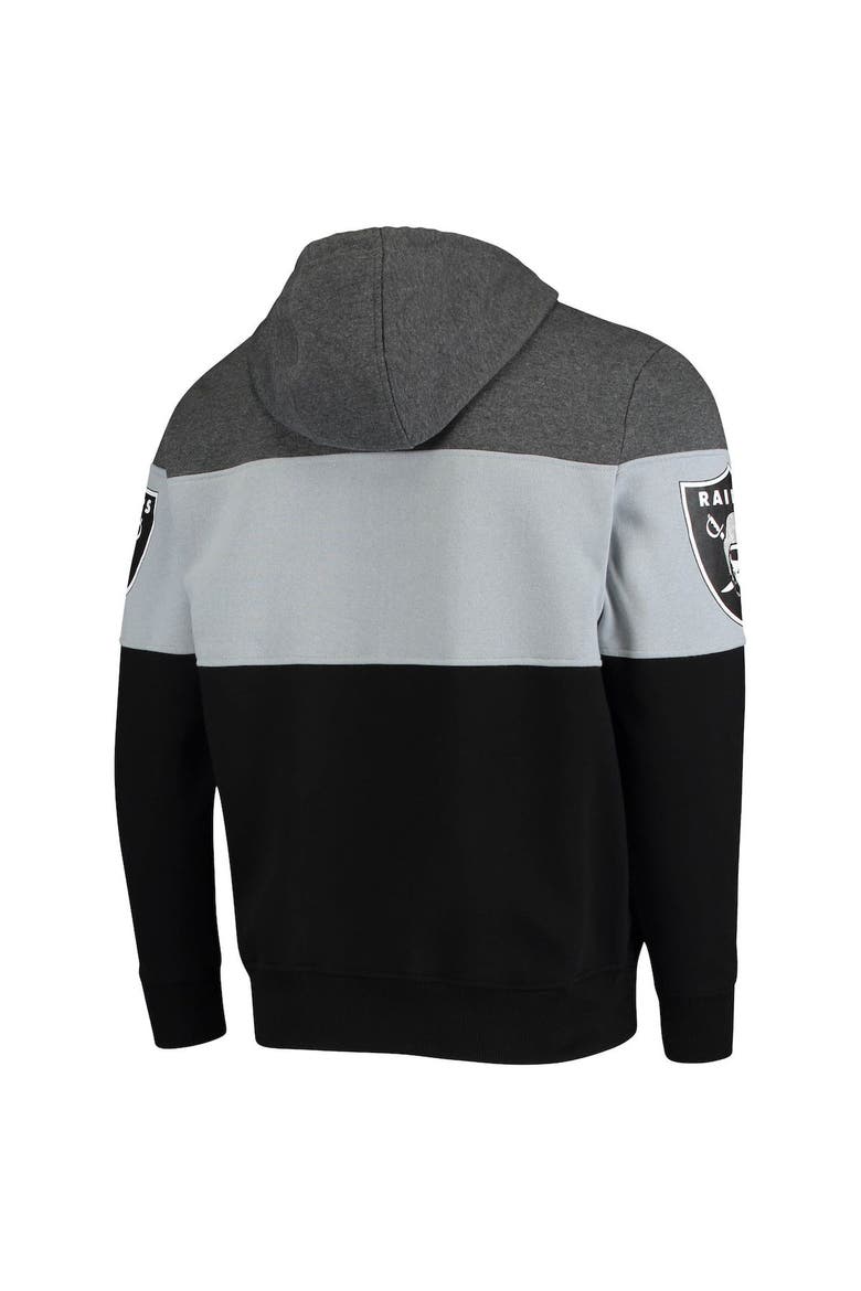 Men's Starter Heathered Gray/Silver Las Vegas Raiders Extreme Fireballer Pullover Hoodie, Alternate, color, Heather Gray