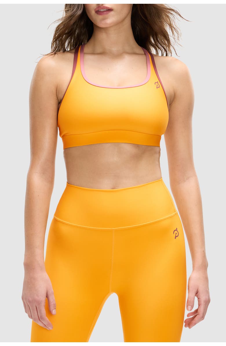 Peloton Endurance Light Cross Strap Bra, Main, color, Amber