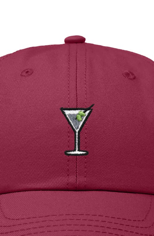 Dalix Martini Embroidered Casual Cap In Maroon