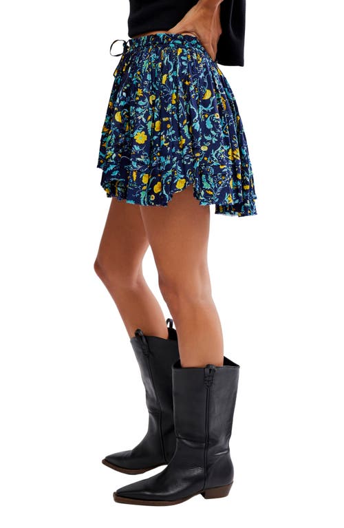 Free People Third Charm Print Miniskirt In Blue