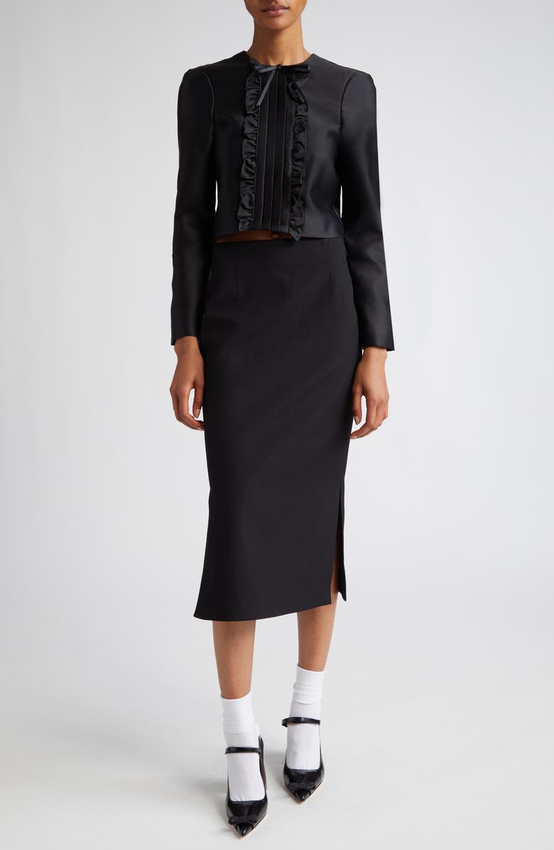 Shushu/Tong Double Slit Wool & Silk Sweater Skirt, Alternate, color, 