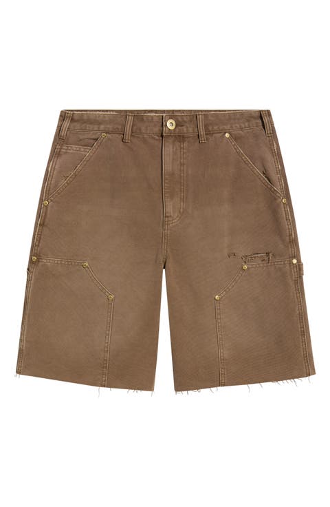 Ripped Carpenter Denim Shorts