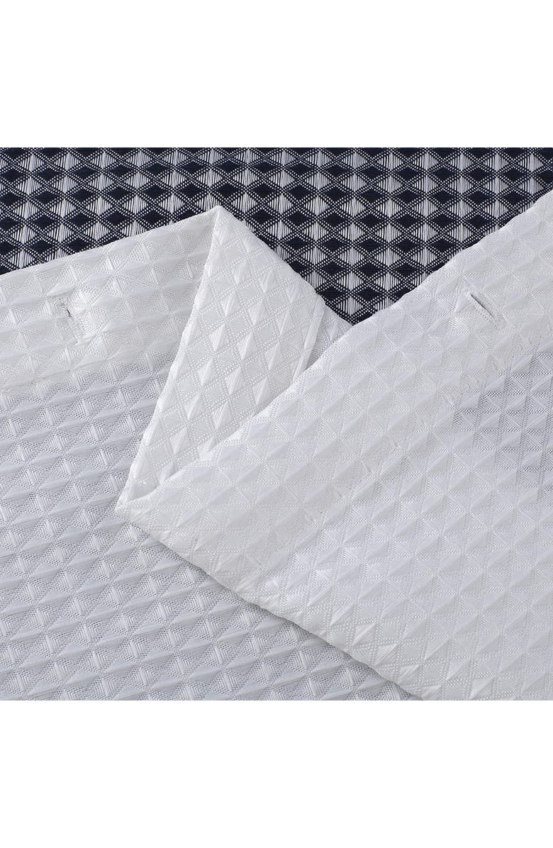 DAINTY HOME Shades Ombré Waffle Texture Shower Curtain, Alternate, color, Navy