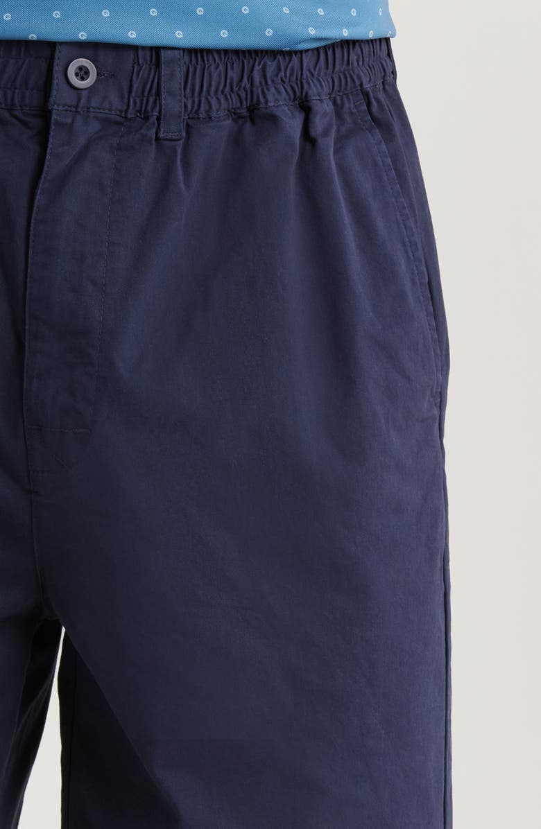 Quiet Golf Monogram Stretch Cotton Twill Shorts, Alternate, color, Navy