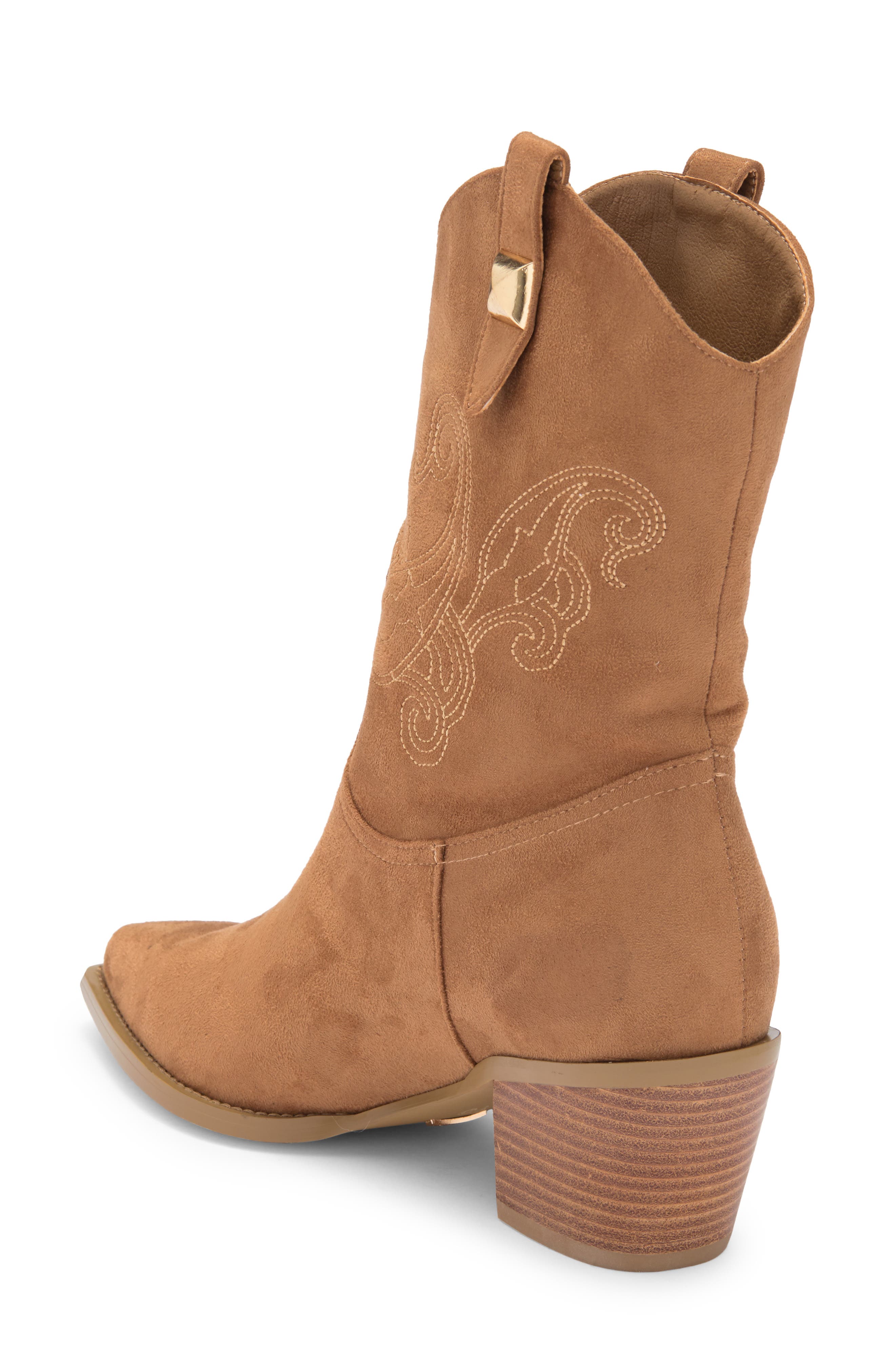Darla Western Boot, Alternate, color, DARK TAN SUEDE