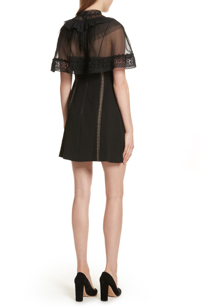 Self-Portrait Trimmed Overlay Minidress, Alternate, color, 