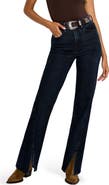 Good American Soft-Tech Good Boy Step Hem High Waist Ankle Straight Leg Jeans