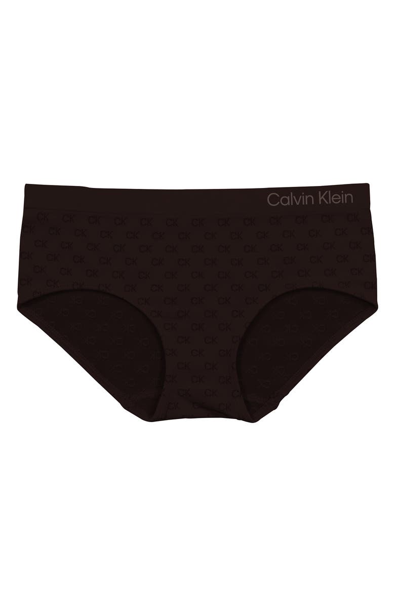 Calvin Klein Kids' Seamless Jacquard Hipster Briefs, Main, color, Blkcoffejaq