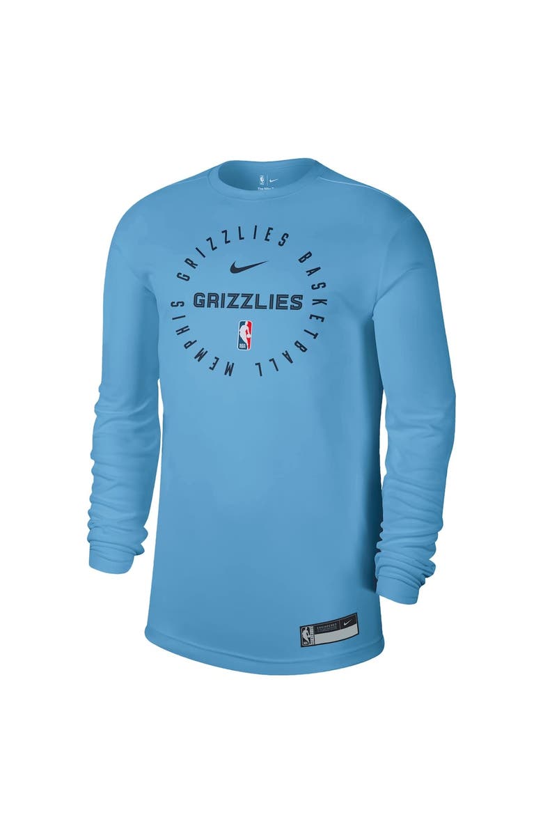 Nike Men's Nike Light Blue Memphis Grizzlies 2024/25 Legend On-Court Practice Long Sleeve T-Shirt, Alternate, color, Light Blue