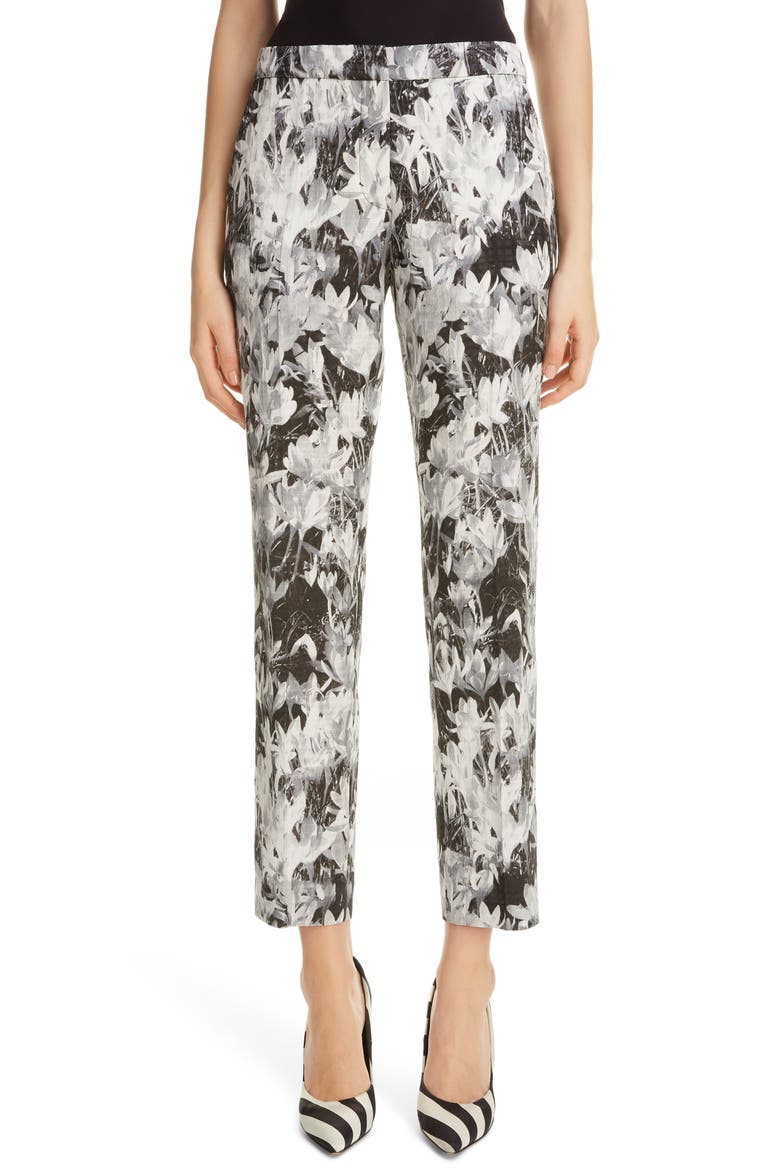 Crocus Print Pants, Main, color, 900-BLACK