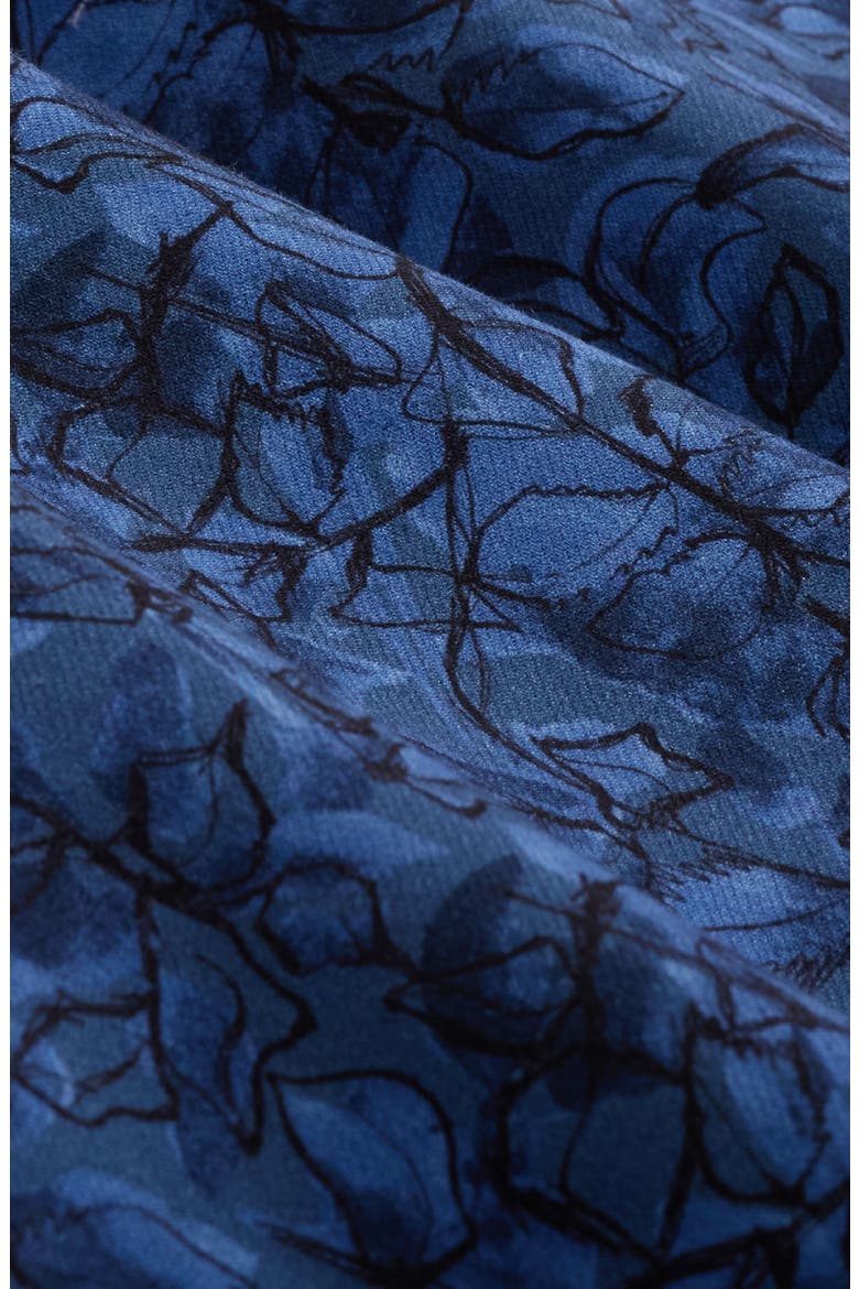 Julian Shaped Fit Leaf Print Button-Up Shirt, Alternate, color, MARINE BLUE