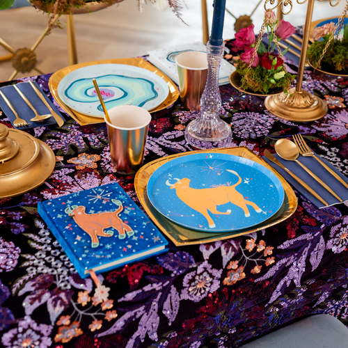Jollity & Co Zodiac Themed Dinner Plates In Taurus