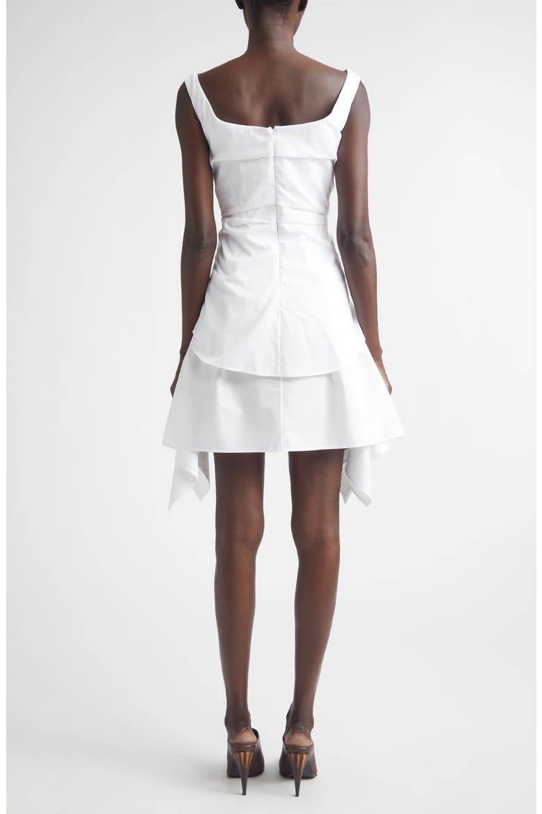 Deconstructed Cotton Poplin Minidress, Alternate, color, OPTICALWHITE