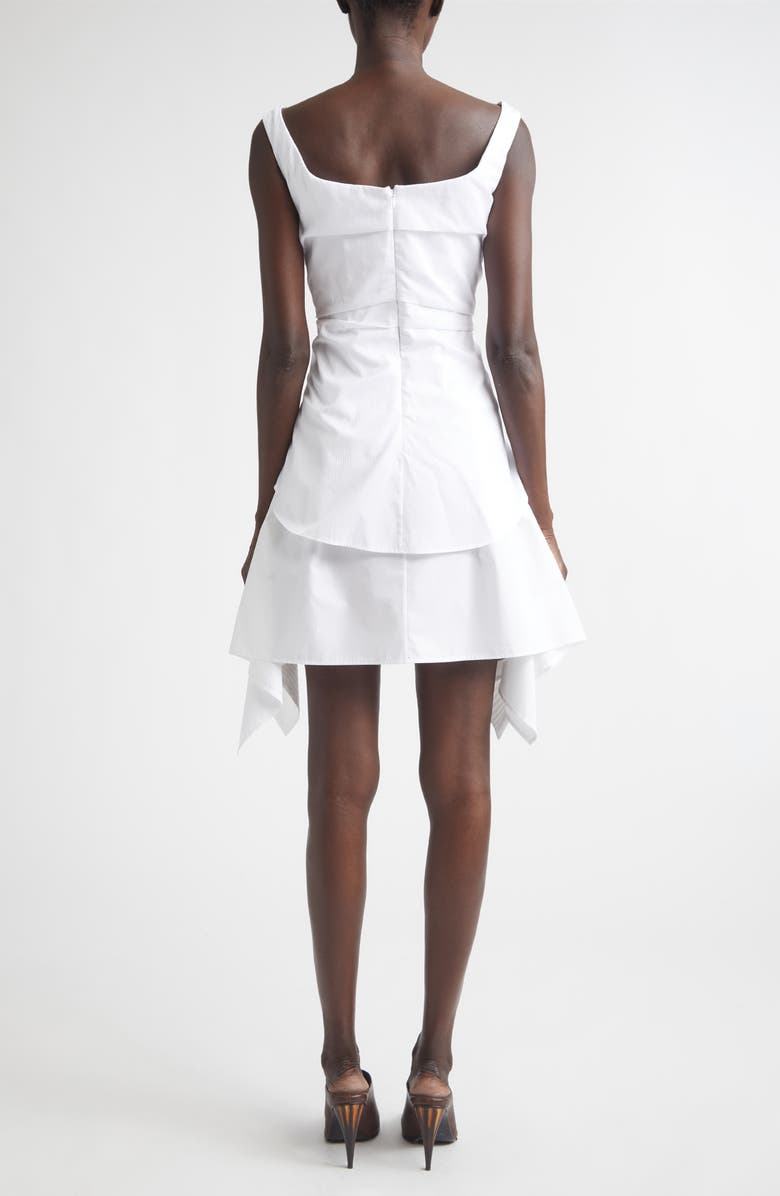 McQueen Deconstructed Cotton Poplin Minidress, Alternate, color, Opticalwhite