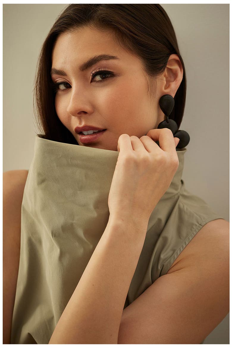 Tech Cotton Taffeta Funnel Neck Top, Alternate, color, PASTEL GREEN