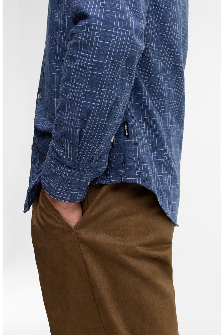 Lantern Tailored Checked Button-Down Shirt, Alternate, color, NAVY
