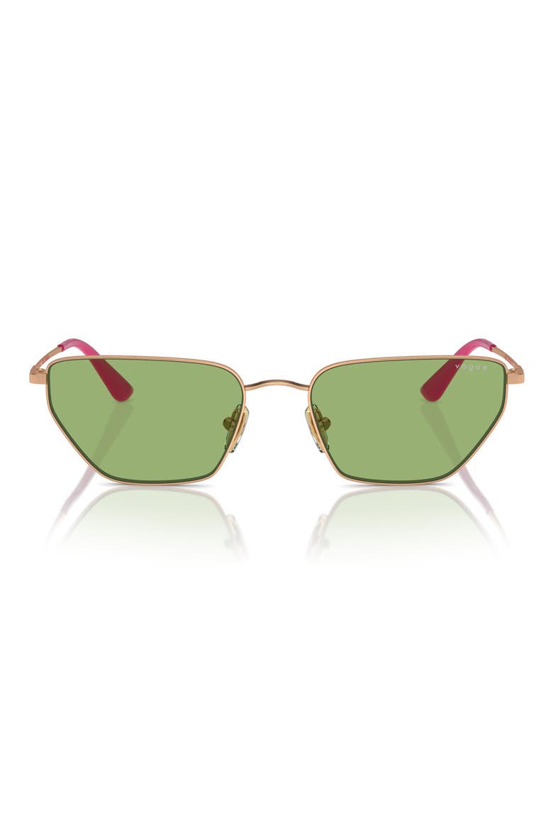56mm Cat Eye Sunglasses, Main, color, ROSE GOLD