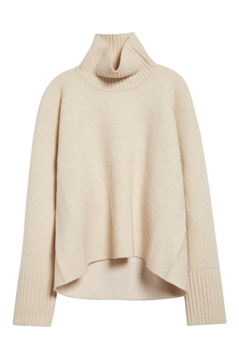 Sandra Cashmere & Wool Blend Turtleneck Sweater, Alternate, color, ECRU