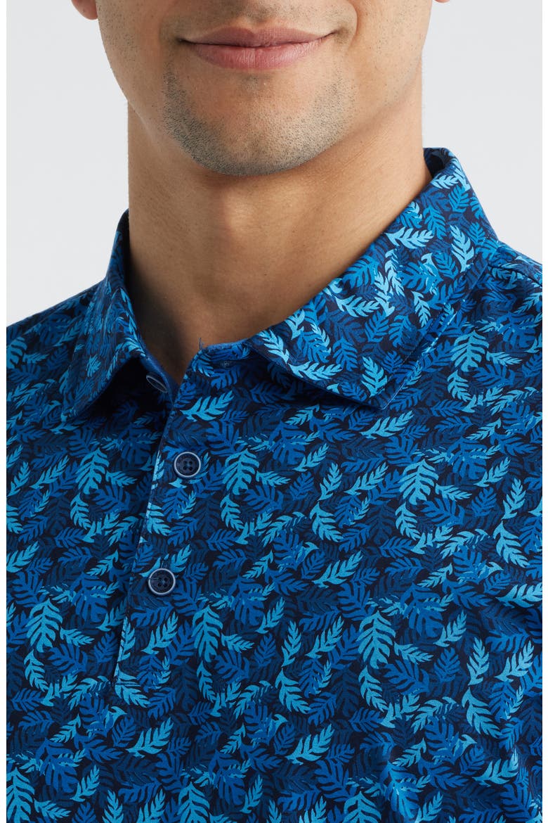 Vincent OoohCotton® Leaf Print Polo, Alternate, color, NIGHT BLUE