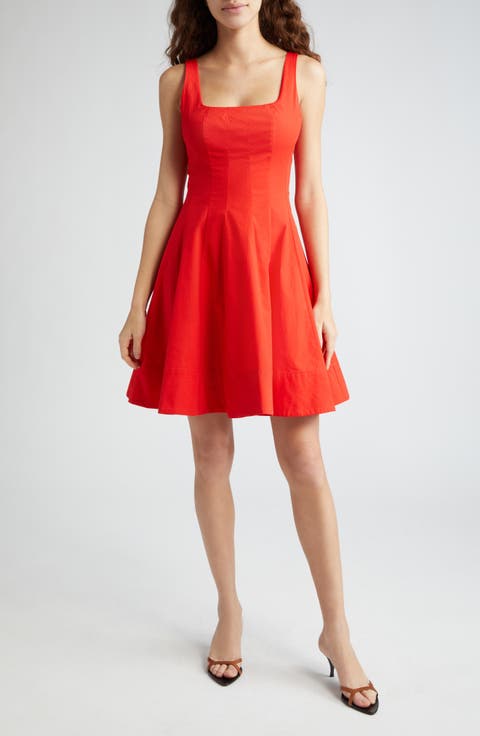 Wells Stretch Poplin Fit & Flare Dress