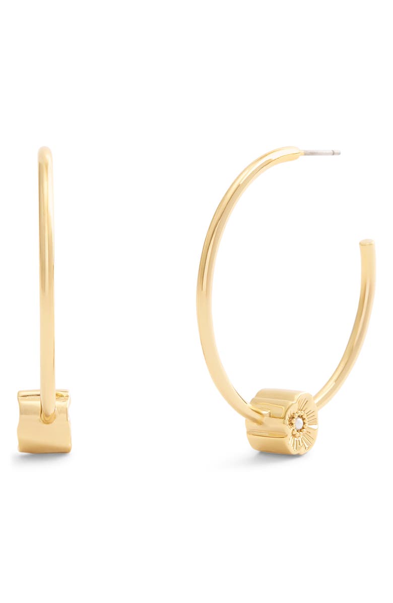 COACH Tea Rose Flower Hoop Earrings, Alternate, color, 