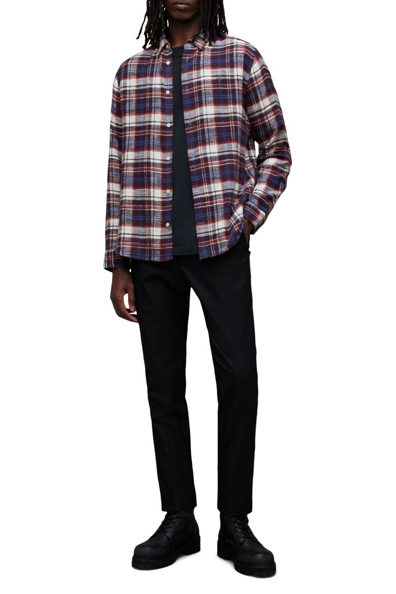 Lakeshort Plaid Flannel Button-Up Shirt, Alternate, color, SAGE PURPLE