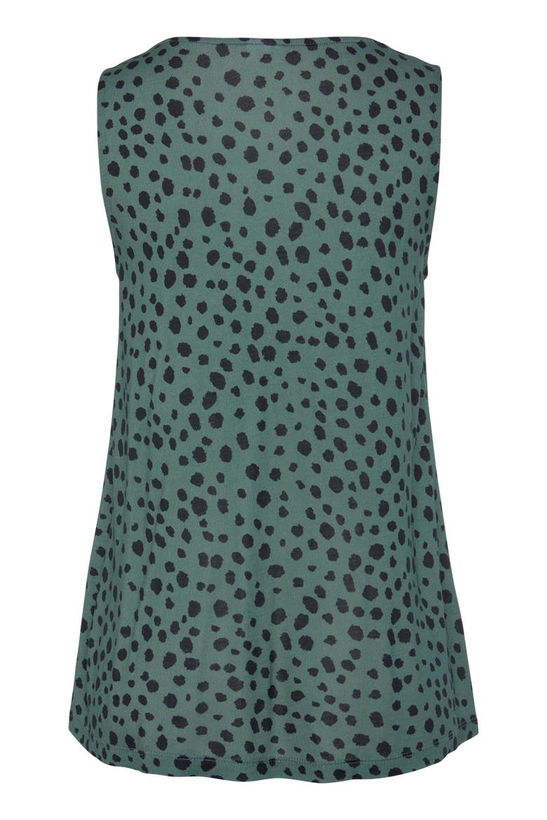 Printed V-Neck Tank Top, Alternate, color, Jade & Black