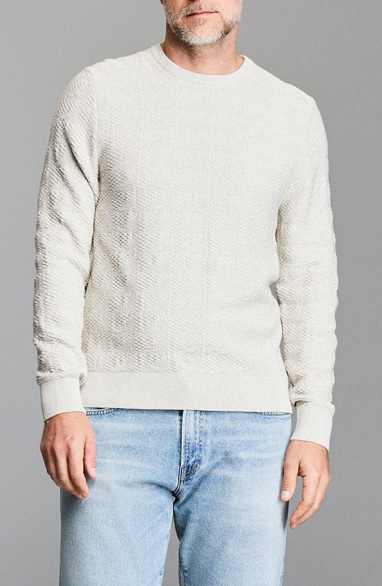 Billy Reid Geo Links Cotton Sweater, Main, color, Grey Heather