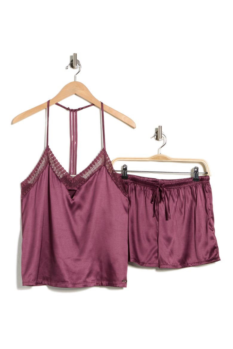 Satin Lace Pajamas, Alternate, color, PURPLE