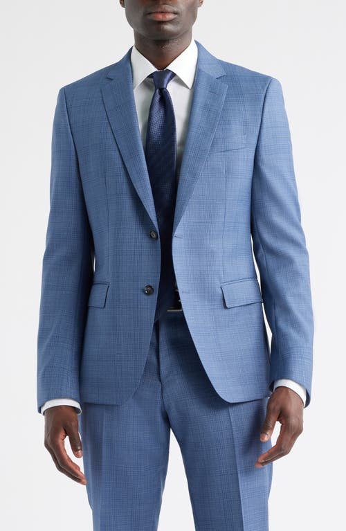 Hugo Boss Boss Huge Slim Fit Houndstooth Microcheck Sport Coat In Blue