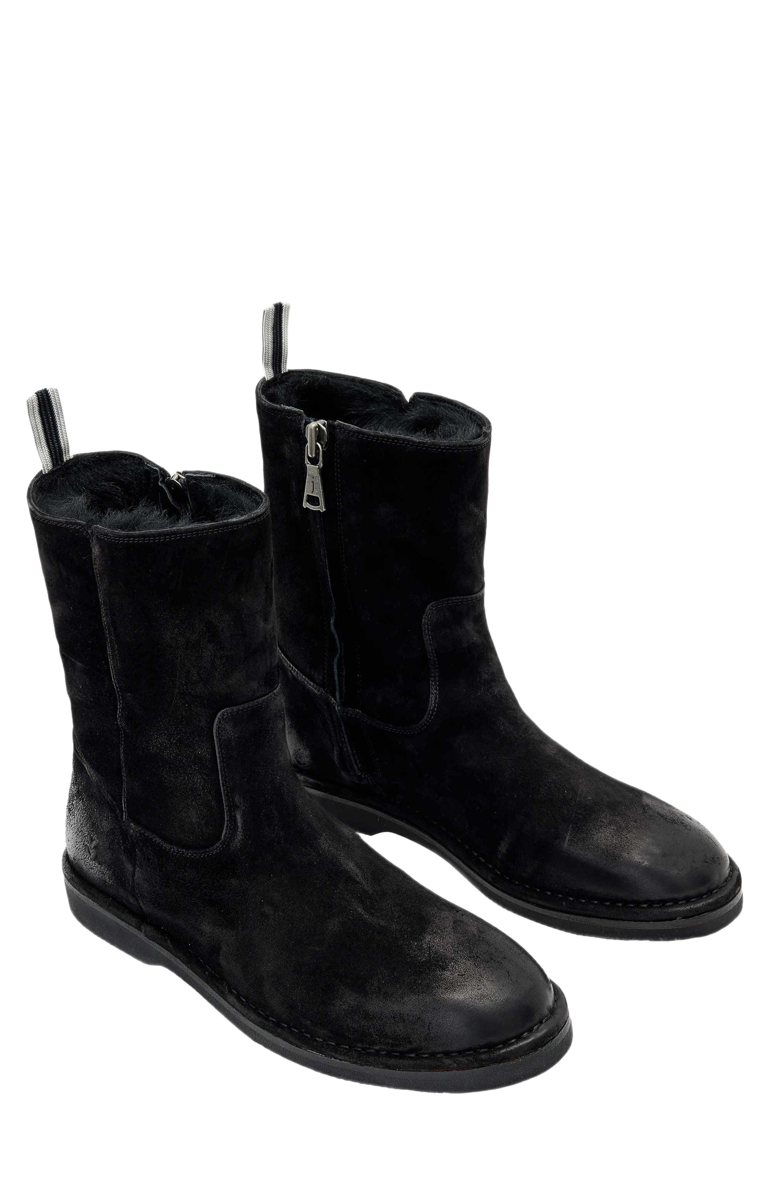 Varick Leather Zip Boot, Main, color, BLACK