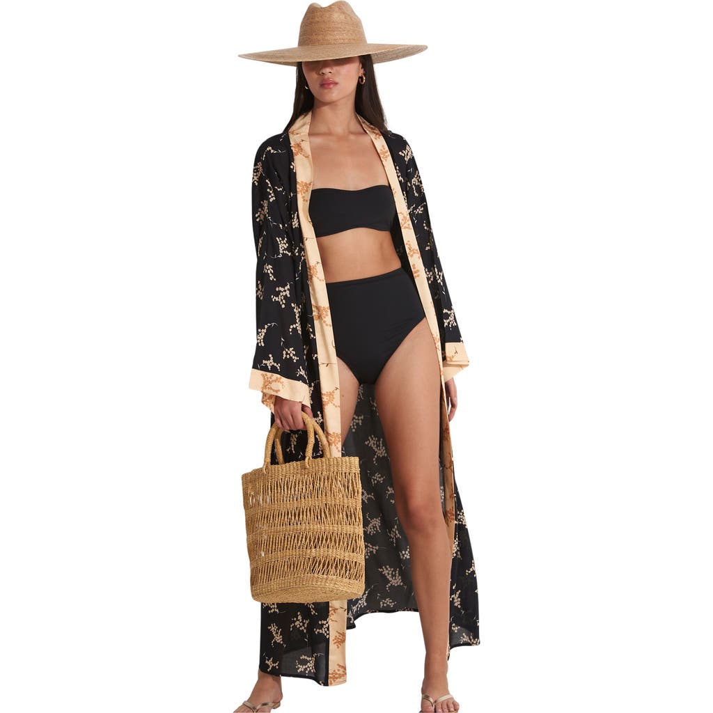 Shop Gottex Beach Life Diamond Midi Swim Cover Up Kimono In White/pink