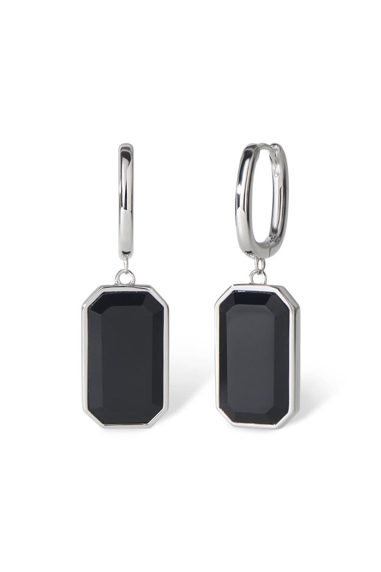 The Tara Tag Earrings, Main, color, Black Onyx