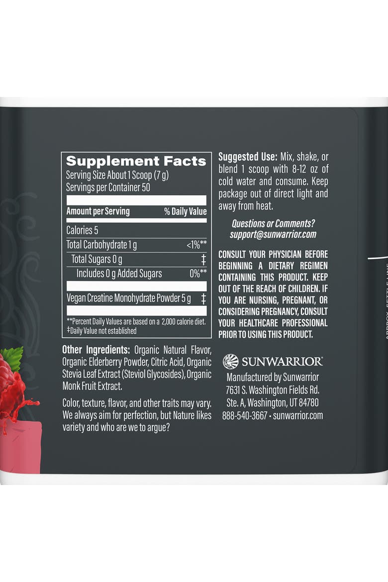 Active Creatine Monohydrate Powder, Alternate, color, Raspberry, 350g