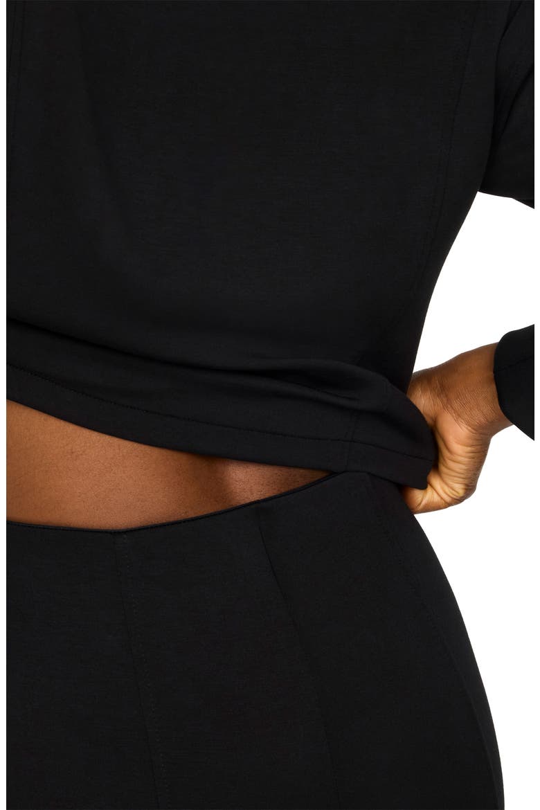 AirEssentials® Long Sleeve Shawl Collar Jumpsuit, Alternate, color, VERY BLACK