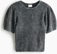 H&M Knitted Puff-sleeved Top