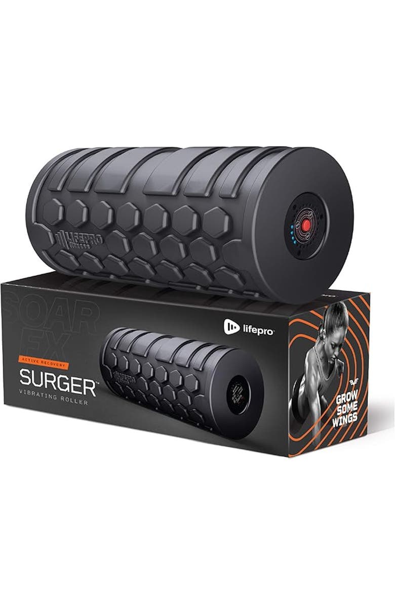 Lifepro Surger Vibrating Foam Roller for Fitness & Mobility 4Speed Foam Roller, Main, color, Black