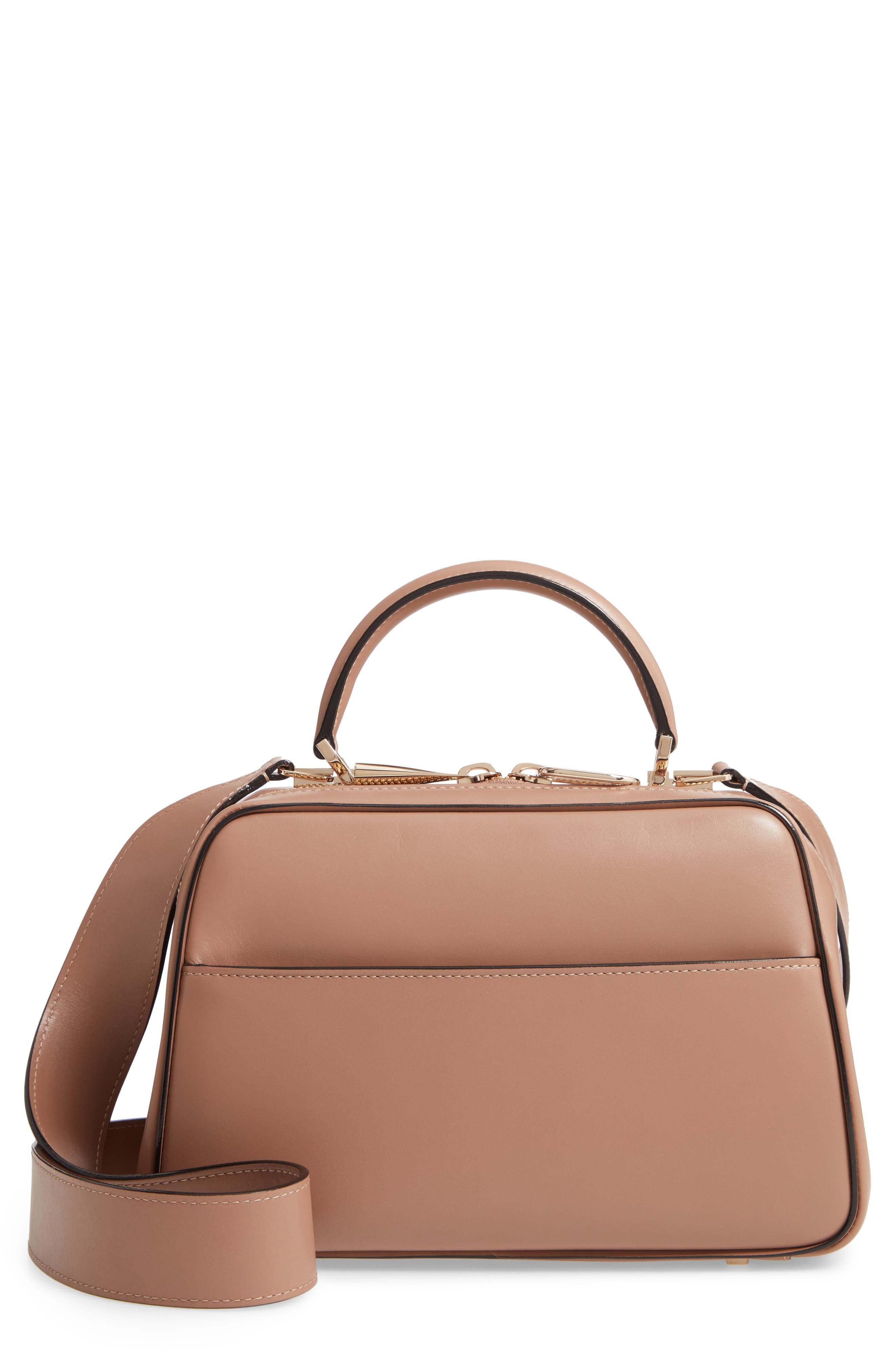 Valextra Medium Serie Leather Top Handle Bag, Main, color, 