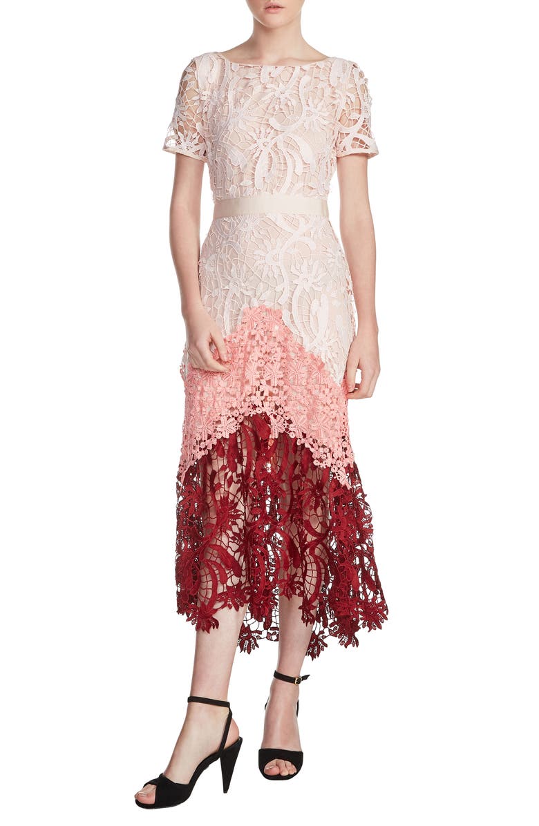 maje Romarin Multicolor Lace Dress, Main, color, 