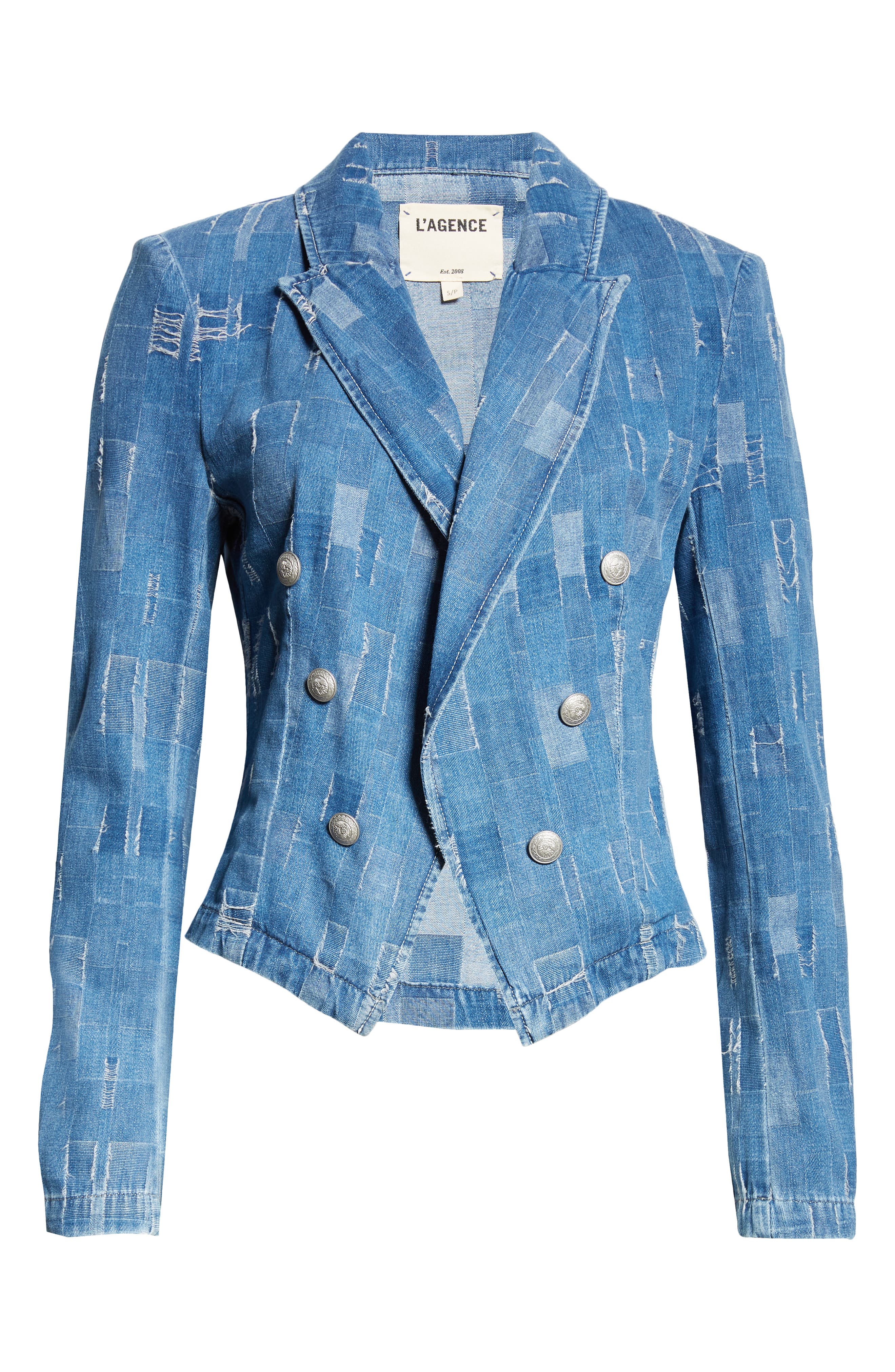 Wayne Denim Double Breasted Crop Jacket